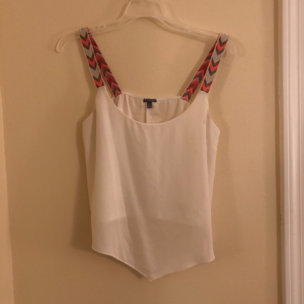 White flowy crop top